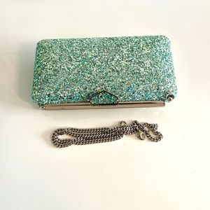Jimmy Choo Eclipse clutch bag, blue, new without tag. No box or dust bag.
